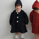 Mes Kids Des Fleurs - Lantern Sleeve Coat Navy