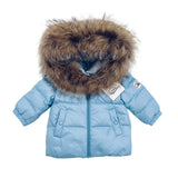 [Pre - Order] Mi Loves :: Racoon Fur Trim Puff Jacket in Blue
