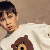 Mini Rodini :: Bear Chenille Sweatshirt Grey Melange