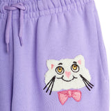 Mini Rodini :: Cat With Bowtie Chenille Sweatpants Purple