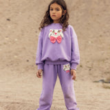 Mini Rodini :: Cat With Bowtie Chenille Sweatshirt Purple