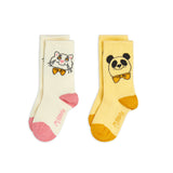 Mini Rodini :: Cat & Panda 2-Pack Socks Multi