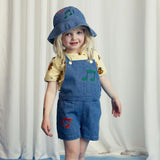 [Pre-Order] Mini Rodini :: Note emb lightweight denim dungarees