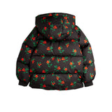 Mini Rodini :: Lingonberries Aop Hooded Puffer Black