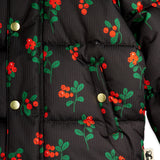 Mini Rodini :: Lingonberries Aop Hooded Puffer Black