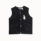 [Pre-Order] Mini Rodini - Penguin Patch Microfleece Vest Black