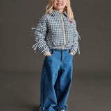 Mipounet - Alessia Bomber Jacket Ecru/Blue