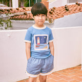Misha And Puff :: Lighthouse Collage Ringer Tee Blueslate