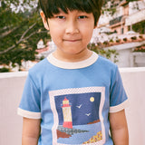 Misha And Puff :: Lighthouse Collage Ringer Tee Blueslate