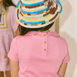 Misha And Puff -  Rickrack Collar Tee Azalea