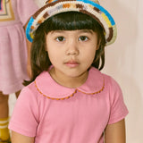 Misha And Puff -  Rickrack Collar Tee Azalea