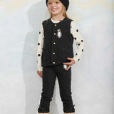 [Pre-Order] Mini Rodini - Penguin Patch Microfleece Vest Black