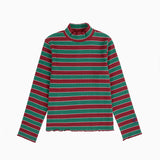 [Pre-Order]  Bobo Choses :: Multicolor Stripes Turtle Neck T-Shirt Multicolor