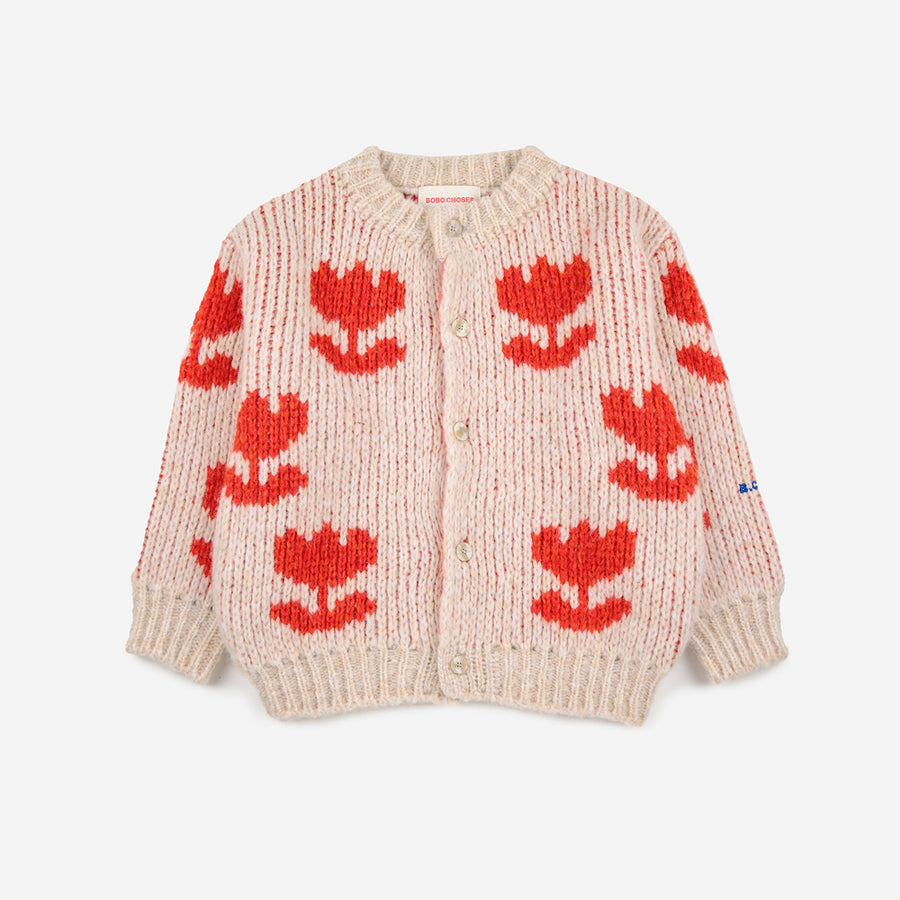 Bobo Choses :: Retro Flowers All Over Jacquard Cardigan