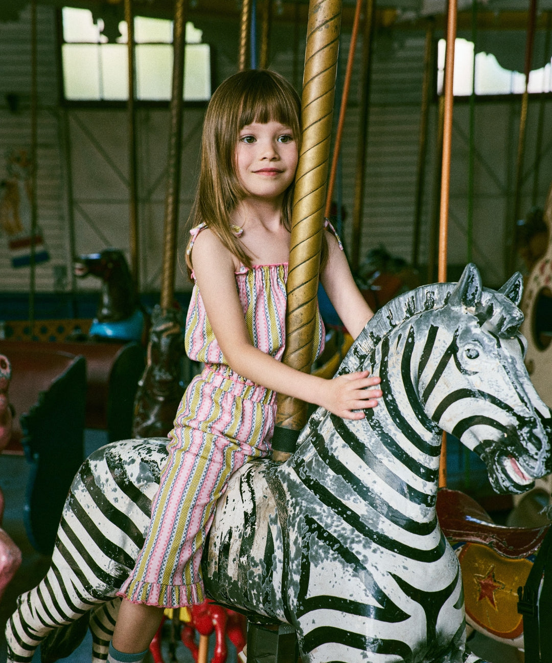 Misha And Puff -  Ruffle Pedal Pusher Aura Vaquero Stripe