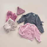 Mipounet Alicia Cardigan Knitwear Pink - kids cardigan styled