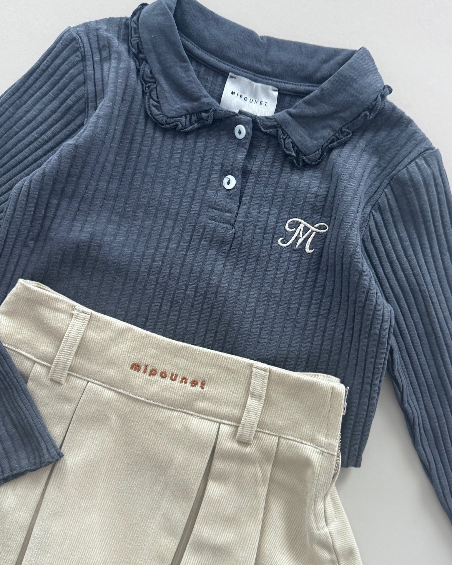 Mipounet Enrica Flamé Polo Grey - kids polo lifestyle photo