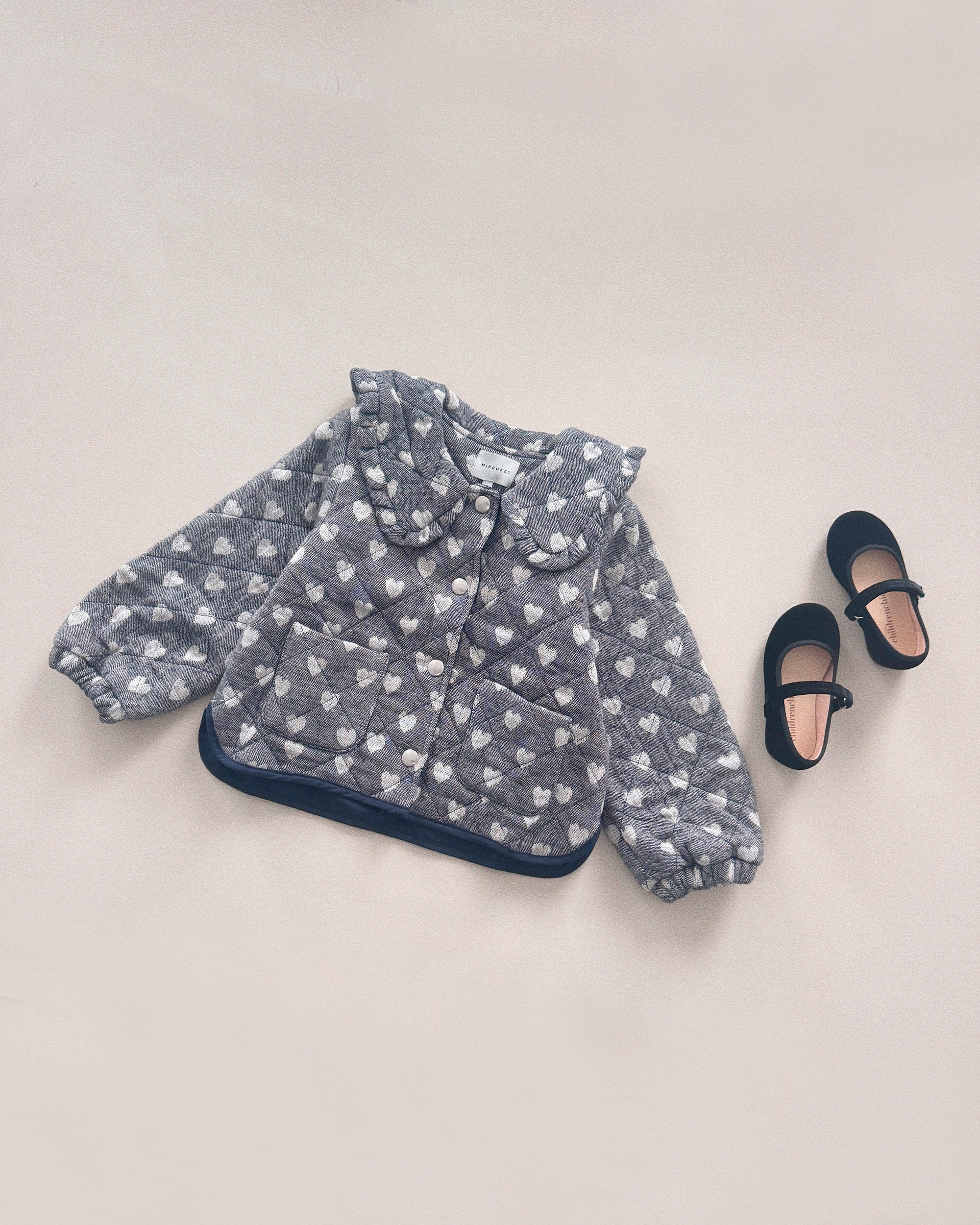Mipounet Lola Jacquard Jacket Grey - kids jacket styled