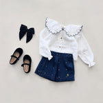 Birinit Petit Ivory Rita Embroidered Shirt - girls blouse lifestyle photo
