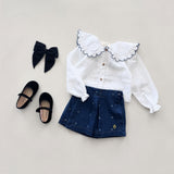 Birinit Petit Ivory Rita Embroidered Shirt - girls blouse lifestyle photo