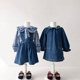 Emile Et Ida Blouse Grand Col Carreau - kids blouse lifestyle photo