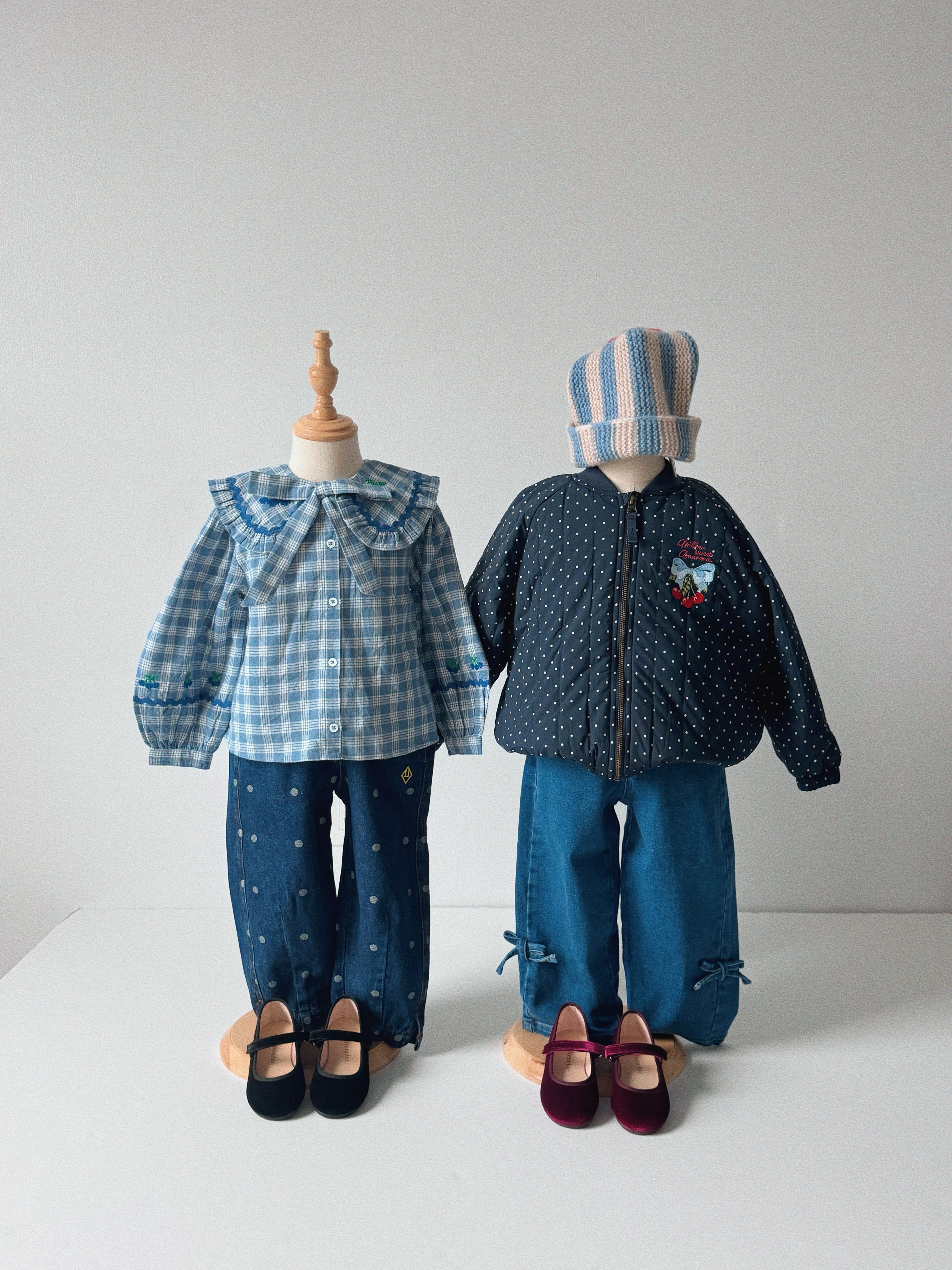 Konges Sløjd Juno Printed Dot Bomber Jacket - kids jacket worn outdoors