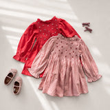 Emile Et Ida - Robe Smockee Brodee Griotte
