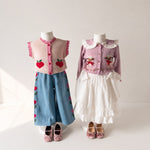 Bebe Organic Pomme Vest Love Apple Knit - kids vest back view