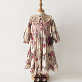 [Exclusive] Bonjour Diary - Ibiza Dress With Crochet Collar Vence Print