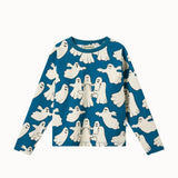 Smafolk -  Gala Long-Sleeved Top With Dancing Ghosts Seawind