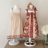 Bonjour Diary - Embroidered Skirt Dress Natural Cotton Flex