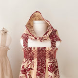 Bonjour Diary - Skirt Dress With Triangle Scarf Bird Print