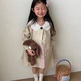 [Exclusive] Mes Kids Des Fleurs - Lace Collar Coat