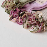 Collegien - Anemone Embroidered Ruffle Ribbed Ankle Socks 127