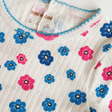 Mini Rodini - Flowers Aop Picot Edge Pointelle Ss Tee Multi