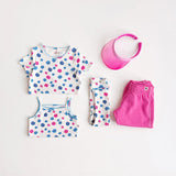 Mini Rodini - Flowers Aop Picot Edge Pointelle Ss Tee Multi