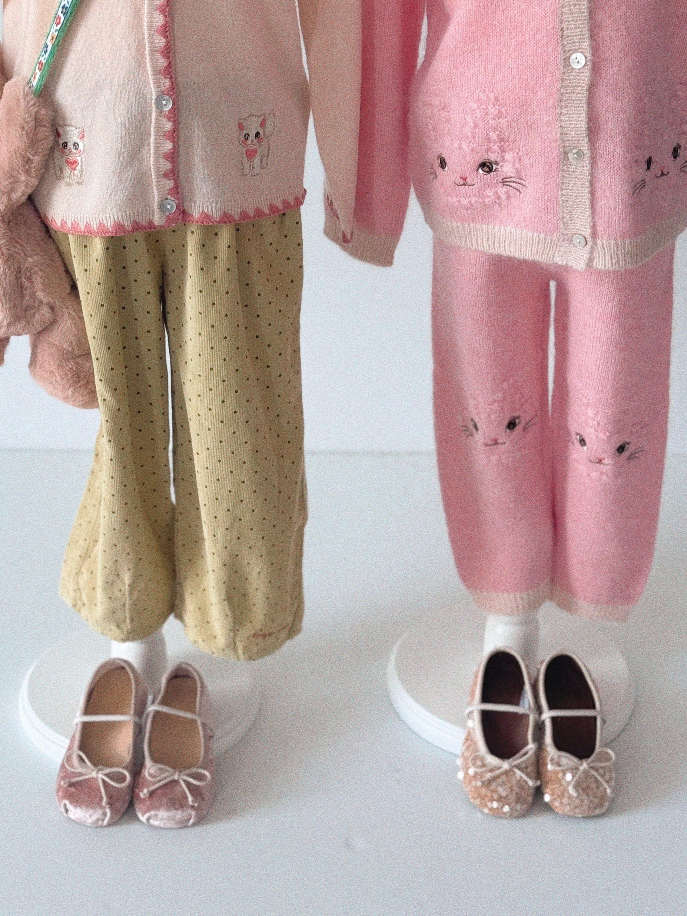 Konges Sløjd Kitty Cardigan and Kitty Pants Silver Pink - kids matching set, view 3