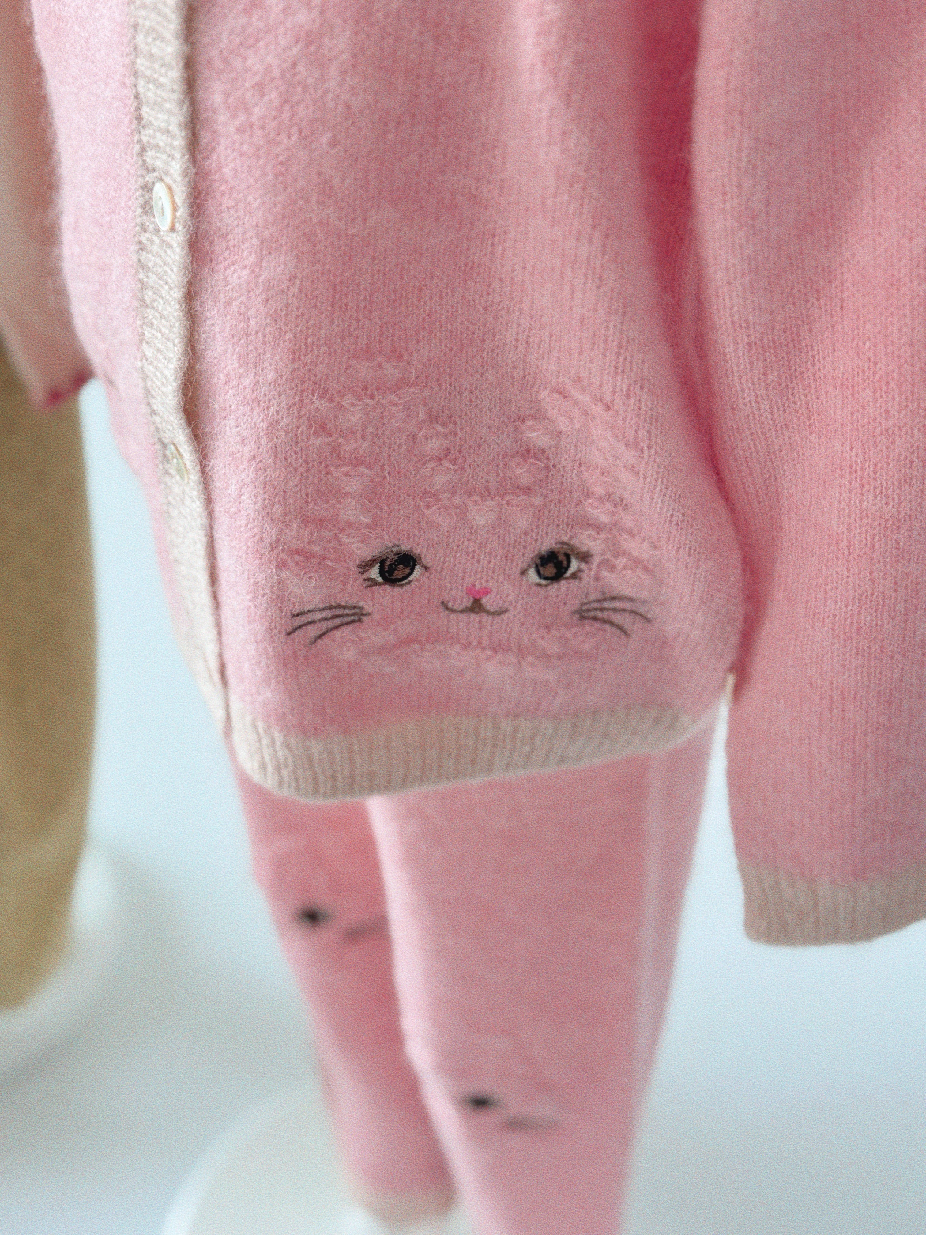 Konges Sløjd Kitty Cardigan and Kitty Pants Silver Pink - kids matching set, view 4