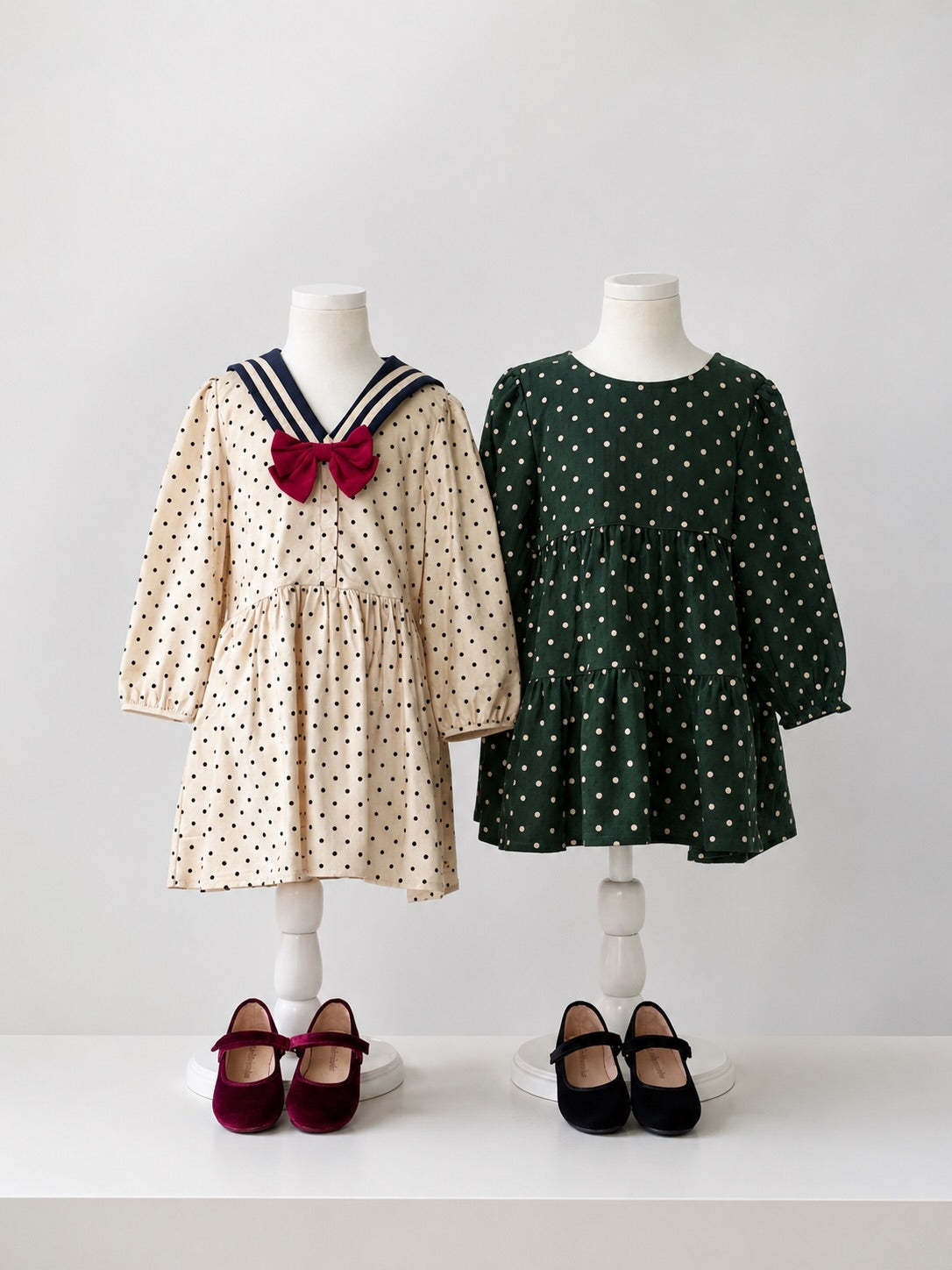 Konges Sløjd Elin Long Sleeve Bow Dress Dot Marseille - kids dress, view 5