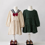 Konges Sløjd Elin Long Sleeve Bow Dress Dot Marseille - kids dress, view 5