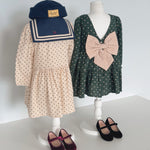 Konges Sløjd Elin Long Sleeve Bow Dress Dot Marseille - kids dress, view 6