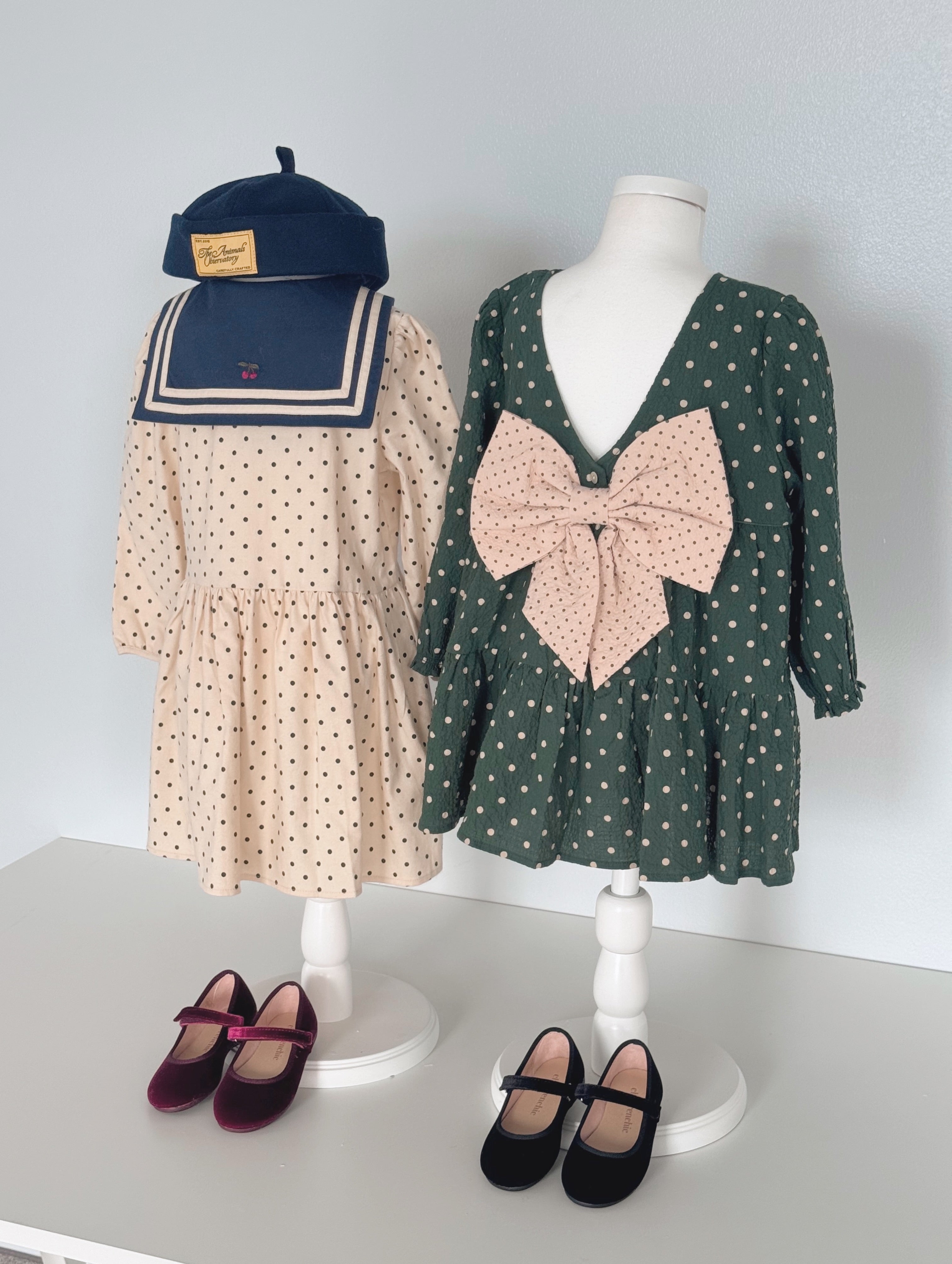 Konges Sløjd Elin Long Sleeve Bow Dress Dot Marseille - kids dress, view 7