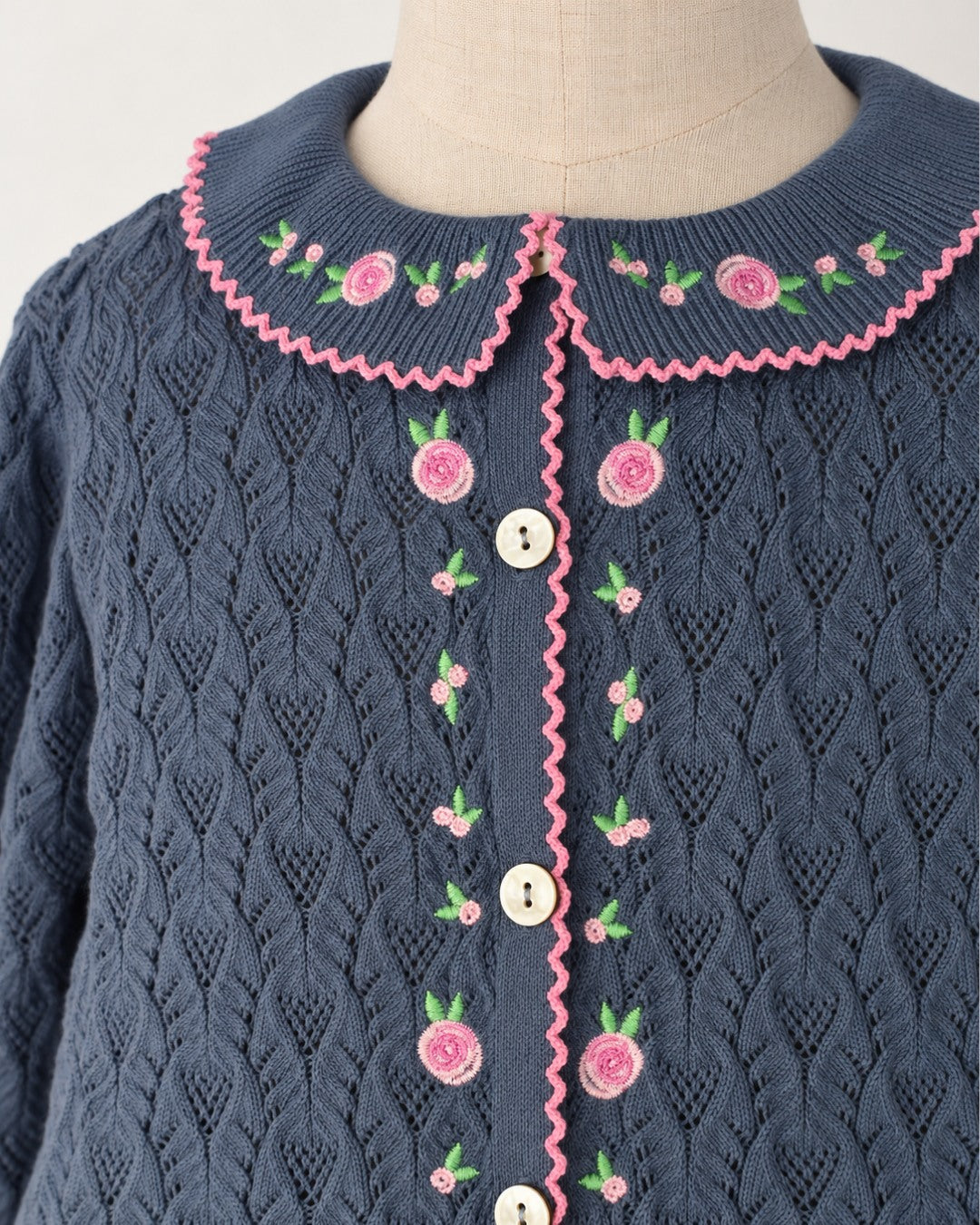 Konges Sløjd Rosier Cardigan Ashley Blue - kids knit cardigan, view 3