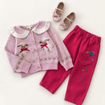 Konges Sløjd Magot Sequin Frill Pants Cardinal - kids sequin pants, view 3