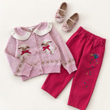 Konges Sløjd Magot Sequin Frill Pants Cardinal - kids sequin pants, view 3