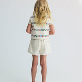 The New Society :: Malva Waistcoat Flower Embroidery Natural Denim