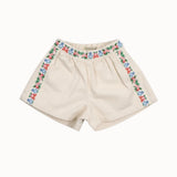 The New Society -  Malva Short Flower Embroidery Natural Denim
