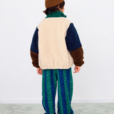 Tinycottons :: Color Block Polar Sherpa Jacket Dark Green