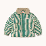 Tinycottons :: Green Stripes Padded Jacket Vanilla Dark Green