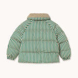 Tinycottons :: Green Stripes Padded Jacket Vanilla Dark Green